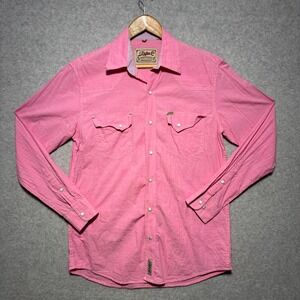 Rafter C Cowboy Collection Mens Pink Western Pearl Snap Shirt Medium